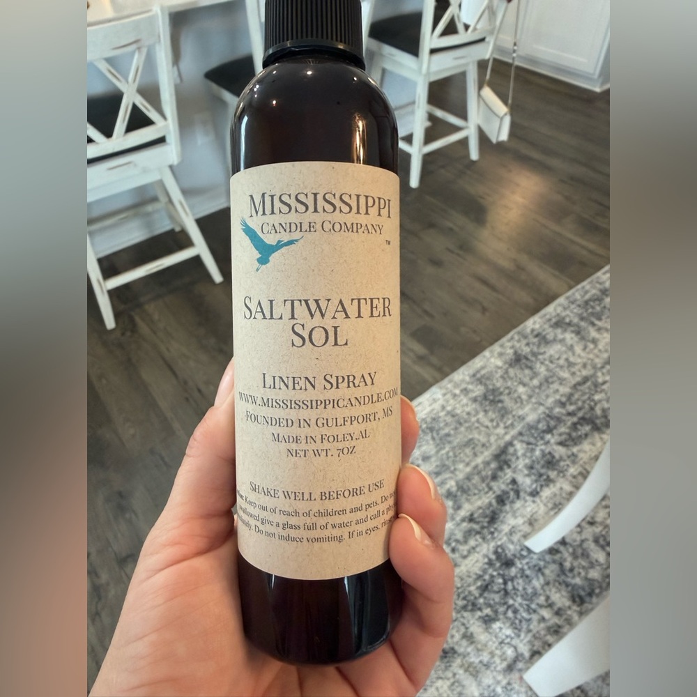 Mississippi candle co saltwater sol linen spray
